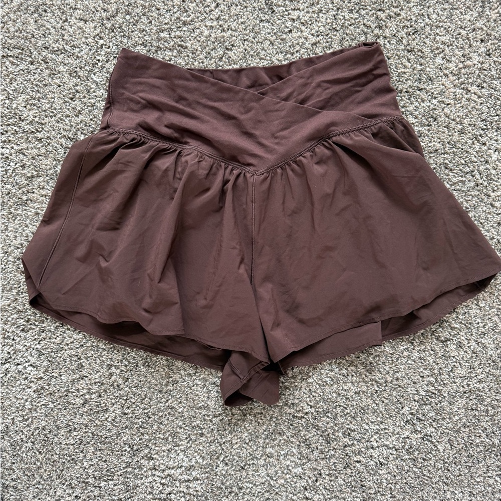 Aerie High Waist Brown Shorts